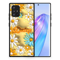 Thumbnail for Θήκη Samsung Galaxy A71 5G Bubble Daisies από τη Smartfits με σχέδιο στο πίσω μέρος και μαύρο περίβλημα | Samsung Galaxy A71 5G Bubble Daisies case with colorful back and black bezels