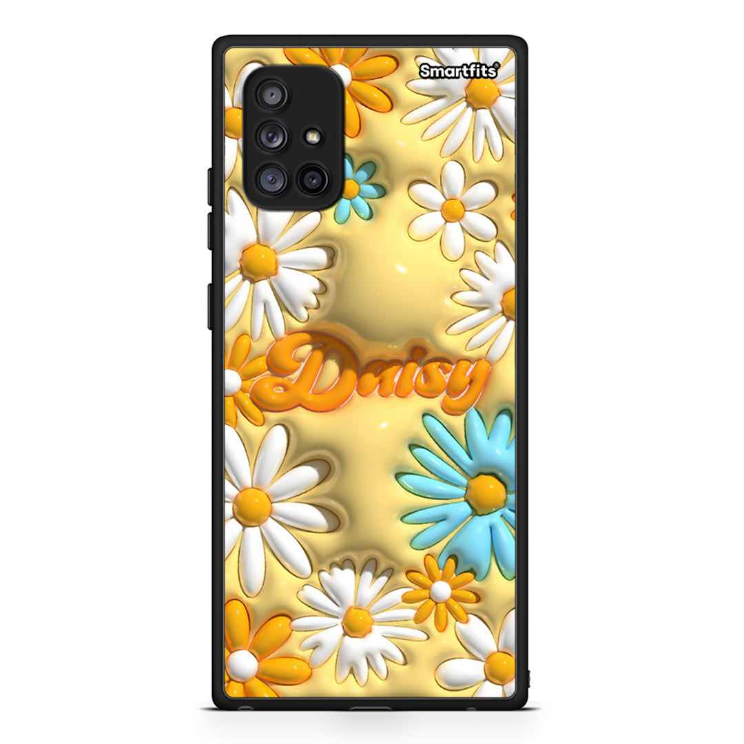 Samsung Galaxy A71 5G Bubble Daisies θήκη από τη Smartfits με σχέδιο στο πίσω μέρος και μαύρο περίβλημα | Smartphone case with colorful back and black bezels by Smartfits