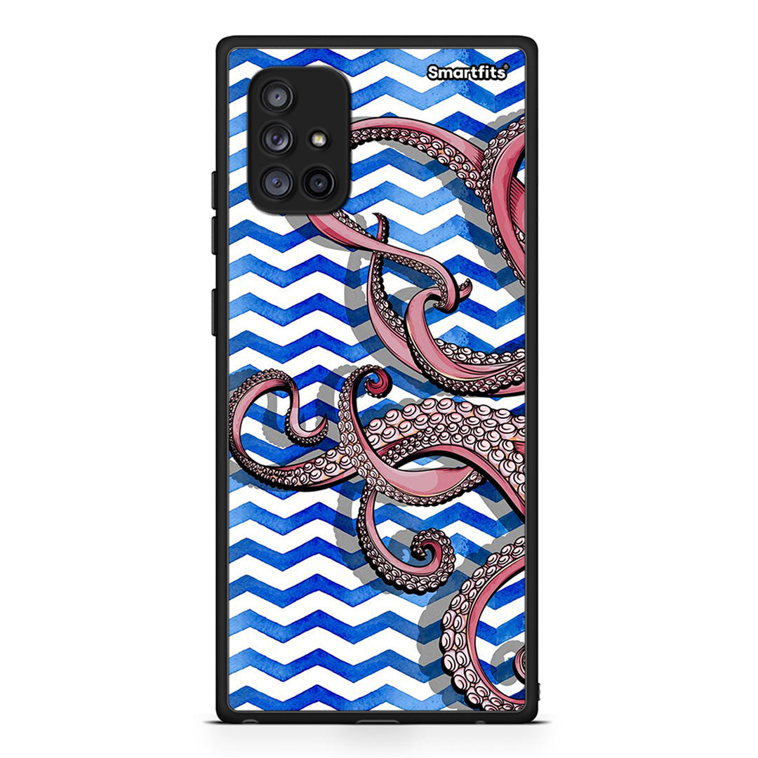 Samsung Galaxy A71 5G Chevron Devilfish θήκη από τη Smartfits με σχέδιο στο πίσω μέρος και μαύρο περίβλημα | Smartphone case with colorful back and black bezels by Smartfits