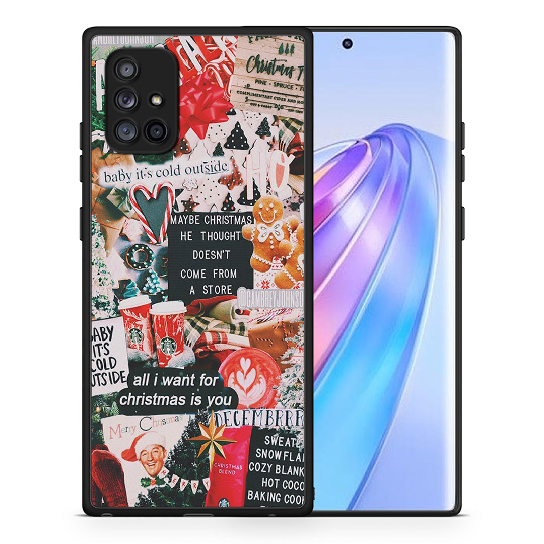Θήκη Samsung Galaxy A71 5G Christmas Happiness από τη Smartfits με σχέδιο στο πίσω μέρος και μαύρο περίβλημα | Samsung Galaxy A71 5G Christmas Happiness case with colorful back and black bezels