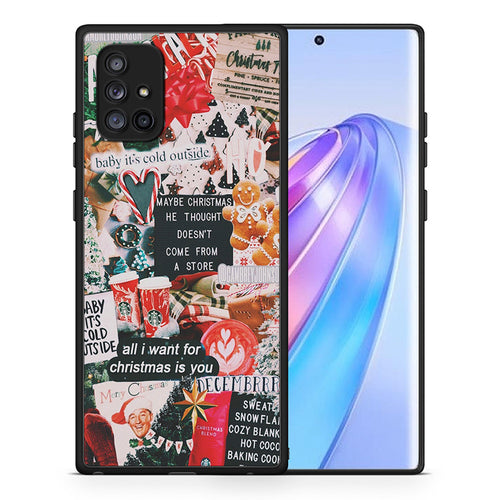 Θήκη Samsung Galaxy A71 5G Christmas Happiness από τη Smartfits με σχέδιο στο πίσω μέρος και μαύρο περίβλημα | Samsung Galaxy A71 5G Christmas Happiness case with colorful back and black bezels