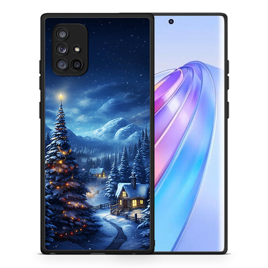 Θήκη Samsung Galaxy A71 5G Christmas Scenery από τη Smartfits με σχέδιο στο πίσω μέρος και μαύρο περίβλημα | Samsung Galaxy A71 5G Christmas Scenery case with colorful back and black bezels