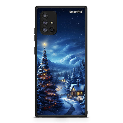 Samsung Galaxy A71 5G Christmas Scenery θήκη από τη Smartfits με σχέδιο στο πίσω μέρος και μαύρο περίβλημα | Smartphone case with colorful back and black bezels by Smartfits
