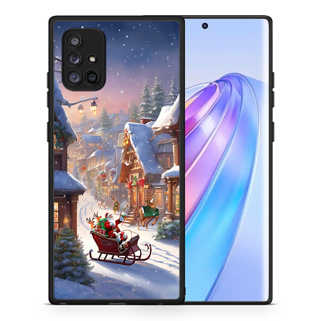 Θήκη Samsung Galaxy A71 5G Christmas Snow από τη Smartfits με σχέδιο στο πίσω μέρος και μαύρο περίβλημα | Samsung Galaxy A71 5G Christmas Snow case with colorful back and black bezels