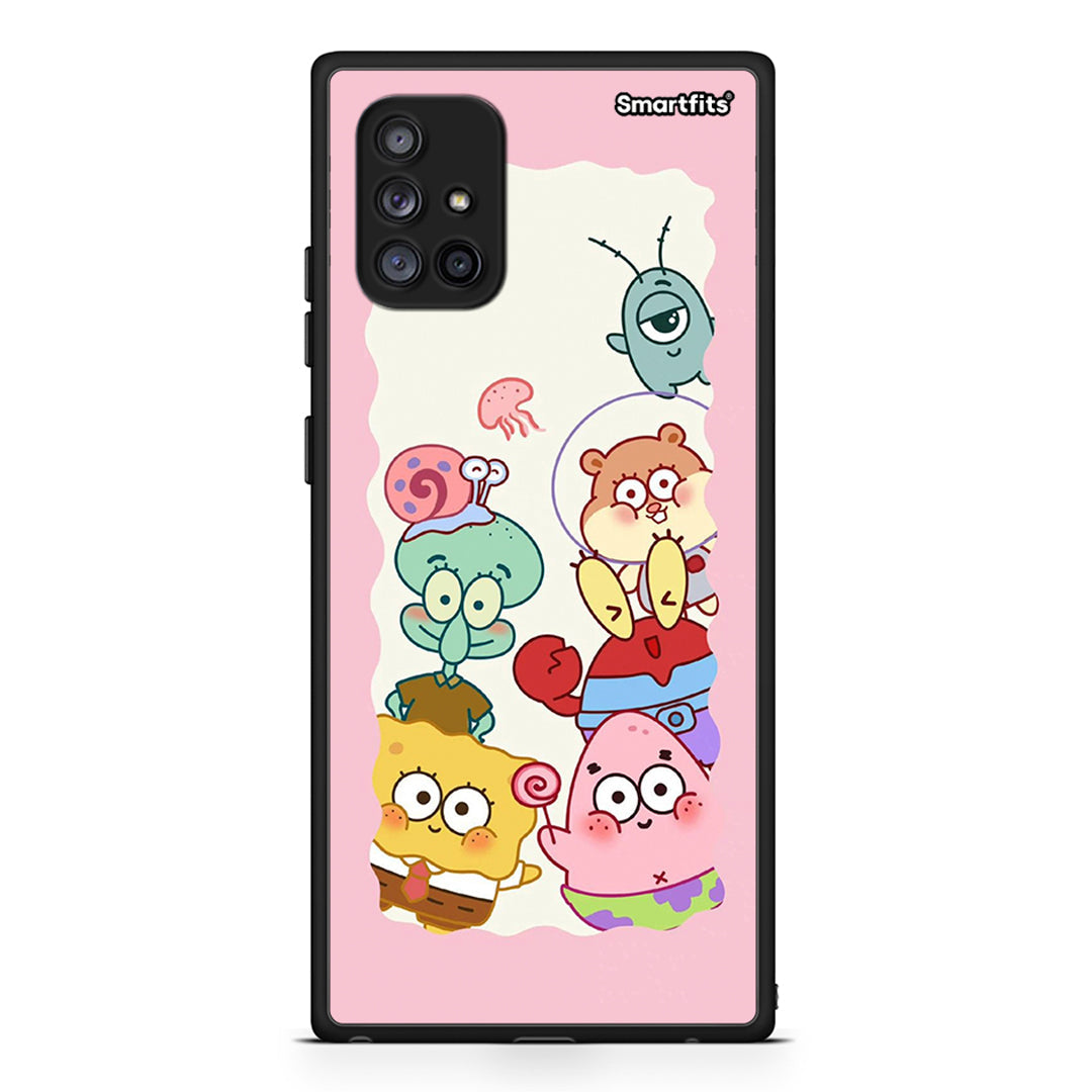 Samsung Galaxy A71 5G Cute Companion θήκη από τη Smartfits με σχέδιο στο πίσω μέρος και μαύρο περίβλημα | Smartphone case with colorful back and black bezels by Smartfits
