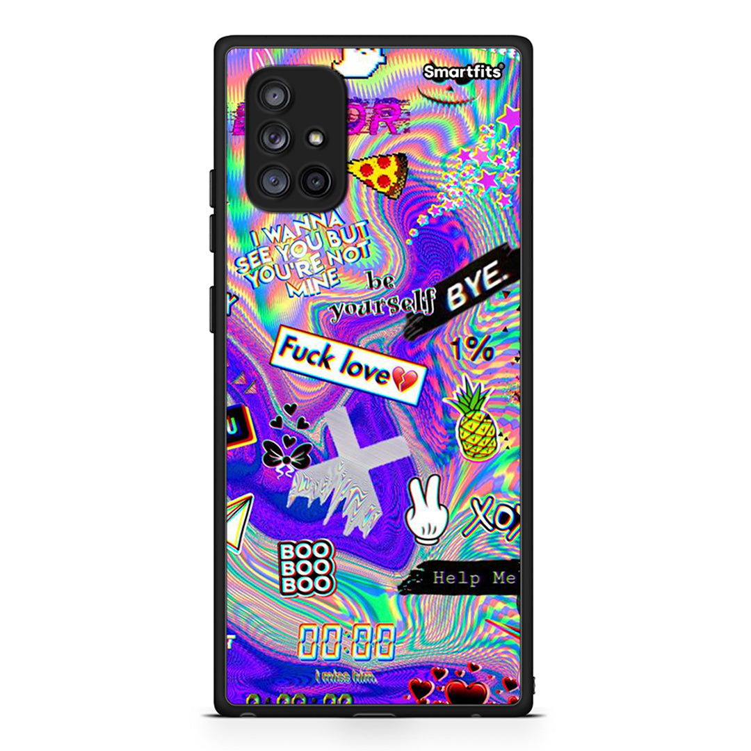 Samsung Galaxy A71 5G Game Over θήκη από τη Smartfits με σχέδιο στο πίσω μέρος και μαύρο περίβλημα | Smartphone case with colorful back and black bezels by Smartfits