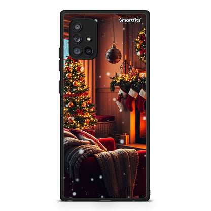 Samsung Galaxy A71 5G Home For Christmas θήκη από τη Smartfits με σχέδιο στο πίσω μέρος και μαύρο περίβλημα | Smartphone case with colorful back and black bezels by Smartfits