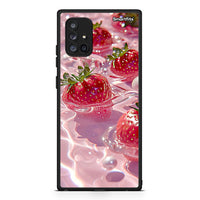 Thumbnail for Samsung Galaxy A71 5G Juicy Strawberries θήκη από τη Smartfits με σχέδιο στο πίσω μέρος και μαύρο περίβλημα | Smartphone case with colorful back and black bezels by Smartfits