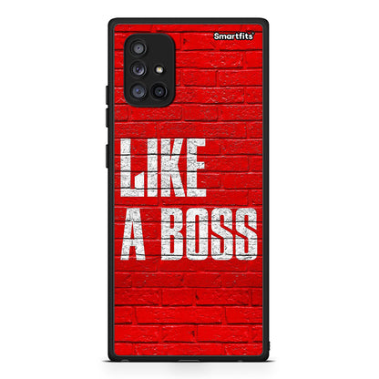 Samsung Galaxy A71 5G Like A Boss θήκη από τη Smartfits με σχέδιο στο πίσω μέρος και μαύρο περίβλημα | Smartphone case with colorful back and black bezels by Smartfits