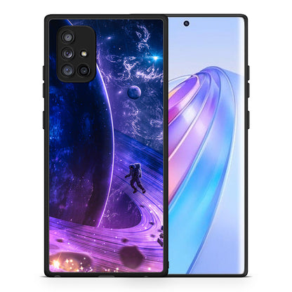 Θήκη Samsung Galaxy A71 5G Lost Astronaut από τη Smartfits με σχέδιο στο πίσω μέρος και μαύρο περίβλημα | Samsung Galaxy A71 5G Lost Astronaut case with colorful back and black bezels