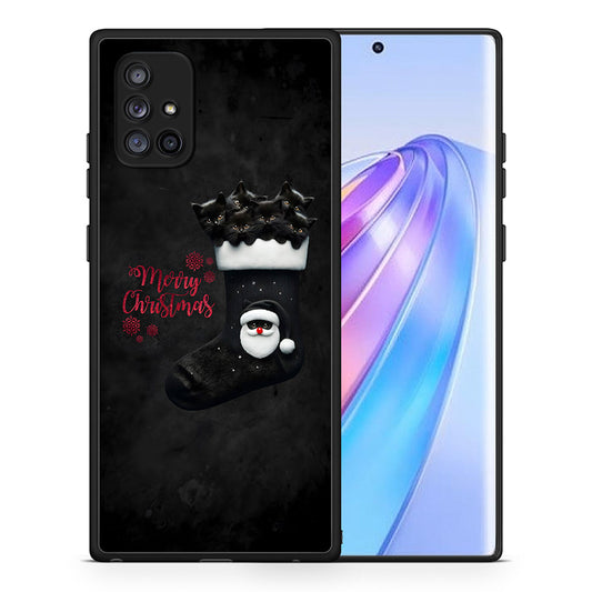 Θήκη Samsung Galaxy A71 5G Merry Cat Christmas από τη Smartfits με σχέδιο στο πίσω μέρος και μαύρο περίβλημα | Samsung Galaxy A71 5G Merry Cat Christmas case with colorful back and black bezels