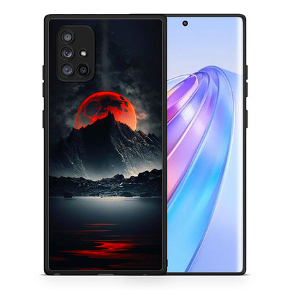 Θήκη Samsung Galaxy A71 5G Red Full Moon από τη Smartfits με σχέδιο στο πίσω μέρος και μαύρο περίβλημα | Samsung Galaxy A71 5G Red Full Moon case with colorful back and black bezels