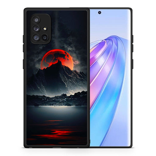 Θήκη Samsung Galaxy A71 5G Red Full Moon από τη Smartfits με σχέδιο στο πίσω μέρος και μαύρο περίβλημα | Samsung Galaxy A71 5G Red Full Moon case with colorful back and black bezels