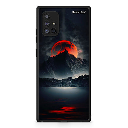 Samsung Galaxy A71 5G Red Full Moon θήκη από τη Smartfits με σχέδιο στο πίσω μέρος και μαύρο περίβλημα | Smartphone case with colorful back and black bezels by Smartfits