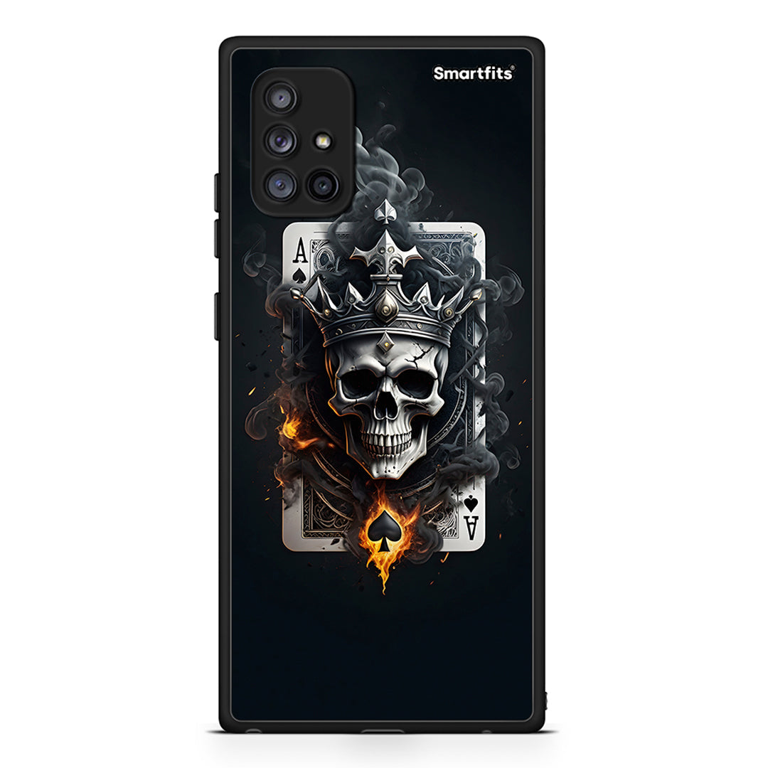 Samsung Galaxy A71 5G Skull King Ace θήκη από τη Smartfits με σχέδιο στο πίσω μέρος και μαύρο περίβλημα | Smartphone case with colorful back and black bezels by Smartfits