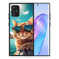 Thumbnail for Θήκη Samsung Galaxy A71 5G Summer Cat από τη Smartfits με σχέδιο στο πίσω μέρος και μαύρο περίβλημα | Samsung Galaxy A71 5G Summer Cat case with colorful back and black bezels