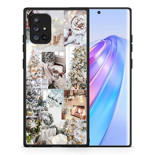 Θήκη Samsung Galaxy A71 5G White Christmas από τη Smartfits με σχέδιο στο πίσω μέρος και μαύρο περίβλημα | Samsung Galaxy A71 5G White Christmas case with colorful back and black bezels