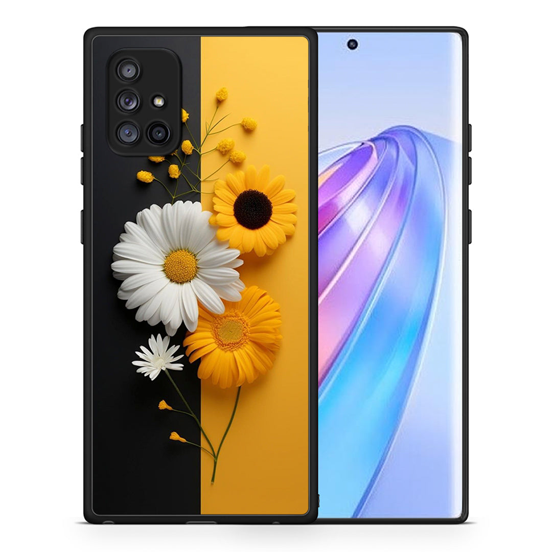 Θήκη Samsung Galaxy A71 5G Yellow Daisies από τη Smartfits με σχέδιο στο πίσω μέρος και μαύρο περίβλημα | Samsung Galaxy A71 5G Yellow Daisies case with colorful back and black bezels