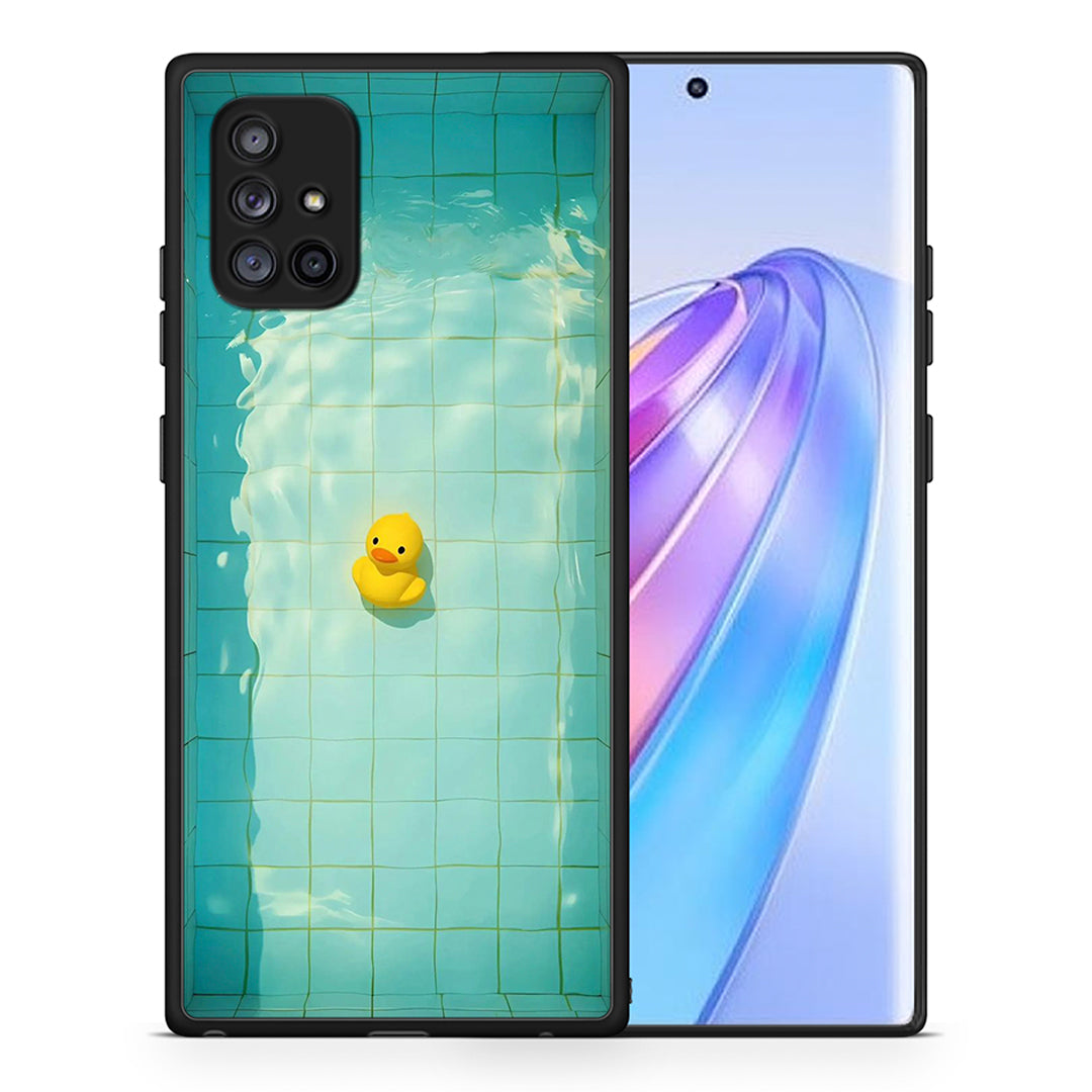 Θήκη Samsung Galaxy A71 5G Yellow Duck από τη Smartfits με σχέδιο στο πίσω μέρος και μαύρο περίβλημα | Samsung Galaxy A71 5G Yellow Duck case with colorful back and black bezels