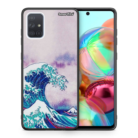 Θήκη Samsung A71 Blue Waves από τη Smartfits με σχέδιο στο πίσω μέρος και μαύρο περίβλημα | Samsung A71 Blue Waves case with colorful back and black bezels