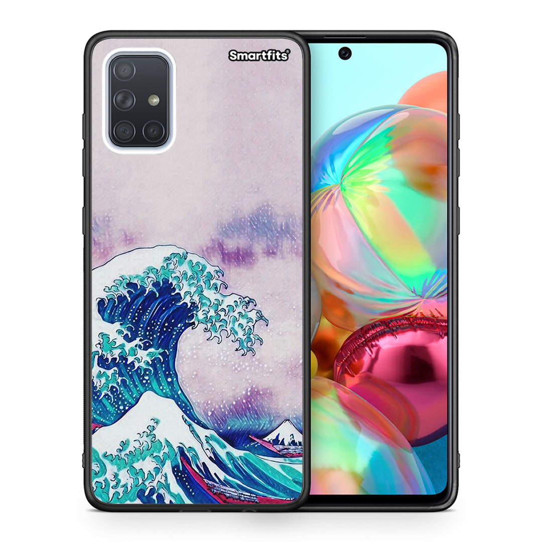 Θήκη Samsung A71 Blue Waves από τη Smartfits με σχέδιο στο πίσω μέρος και μαύρο περίβλημα | Samsung A71 Blue Waves case with colorful back and black bezels