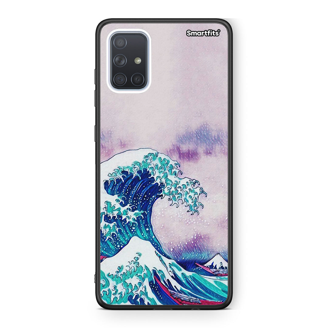 Samsung A71 Blue Waves θήκη από τη Smartfits με σχέδιο στο πίσω μέρος και μαύρο περίβλημα | Smartphone case with colorful back and black bezels by Smartfits