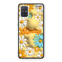 Thumbnail for Samsung A51 Bubble Daisies θήκη από τη Smartfits με σχέδιο στο πίσω μέρος και μαύρο περίβλημα | Smartphone case with colorful back and black bezels by Smartfits