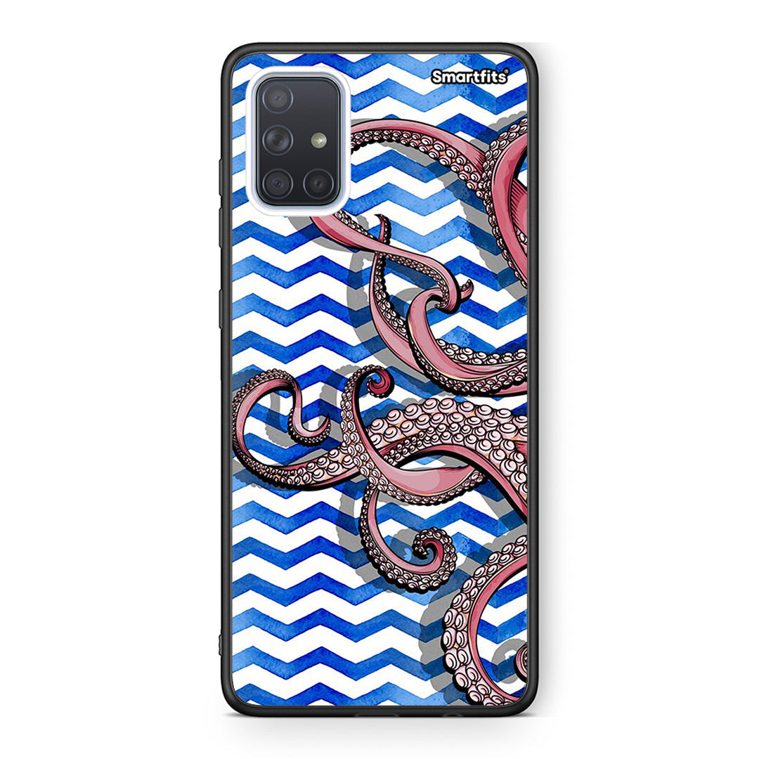 Samsung A51 Chevron Devilfish θήκη από τη Smartfits με σχέδιο στο πίσω μέρος και μαύρο περίβλημα | Smartphone case with colorful back and black bezels by Smartfits