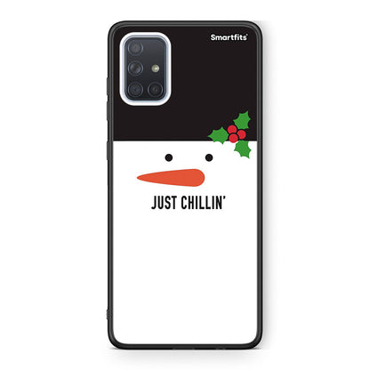 Samsung A71 Christmas Chillin θήκη από τη Smartfits με σχέδιο στο πίσω μέρος και μαύρο περίβλημα | Smartphone case with colorful back and black bezels by Smartfits