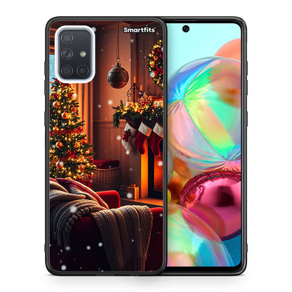 Θήκη Samsung A71 Home For Christmas από τη Smartfits με σχέδιο στο πίσω μέρος και μαύρο περίβλημα | Samsung A71 Home For Christmas case with colorful back and black bezels