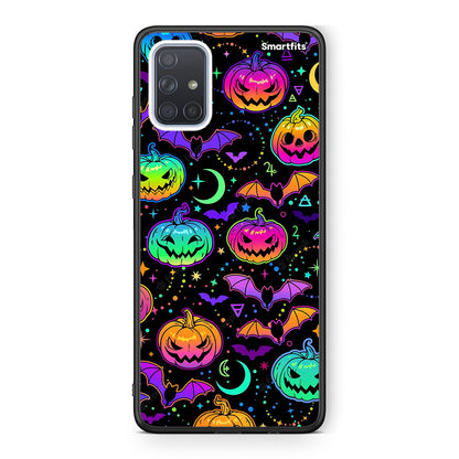Samsung A71 Neon Halloween θήκη από τη Smartfits με σχέδιο στο πίσω μέρος και μαύρο περίβλημα | Smartphone case with colorful back and black bezels by Smartfits