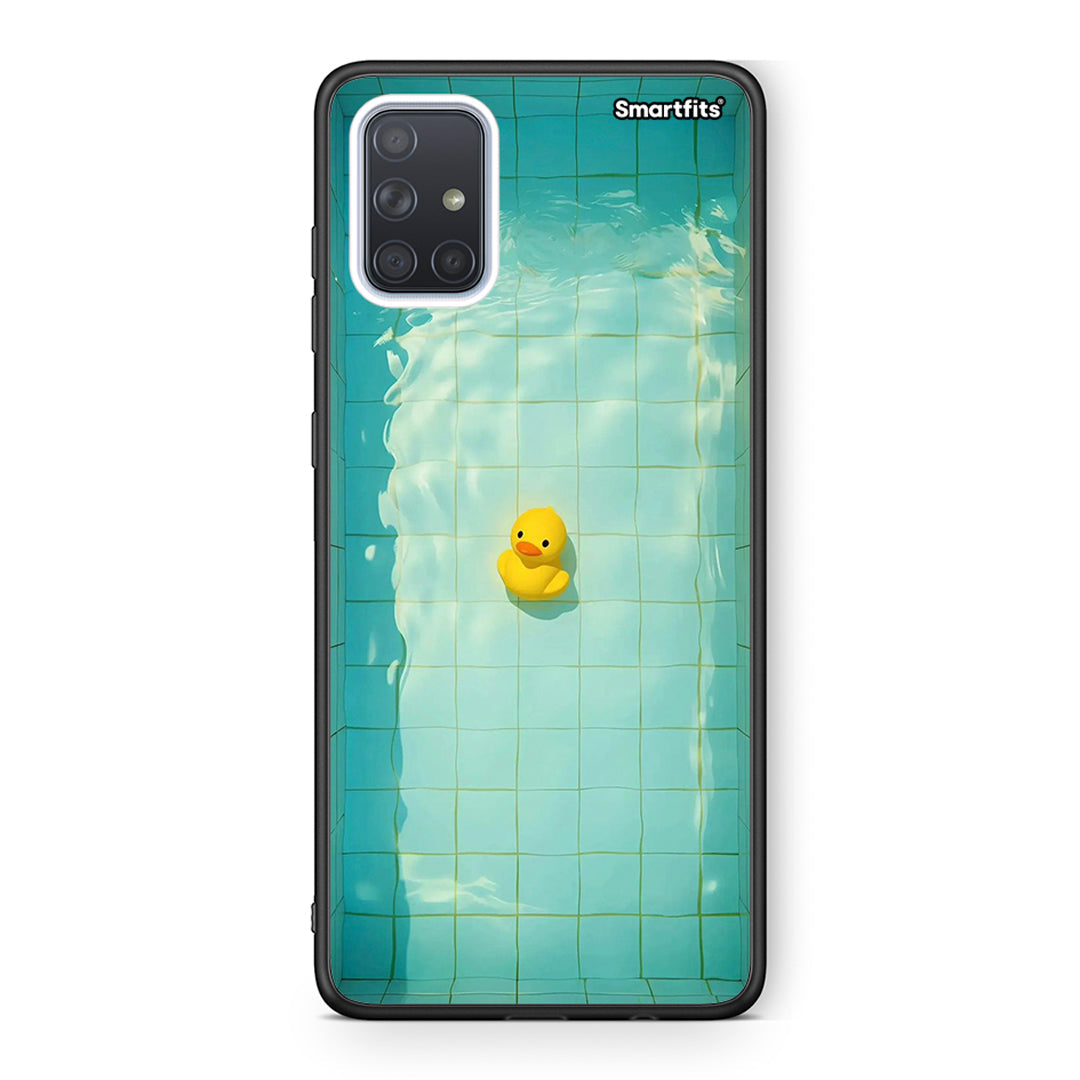 Samsung A51 Yellow Duck θήκη από τη Smartfits με σχέδιο στο πίσω μέρος και μαύρο περίβλημα | Smartphone case with colorful back and black bezels by Smartfits