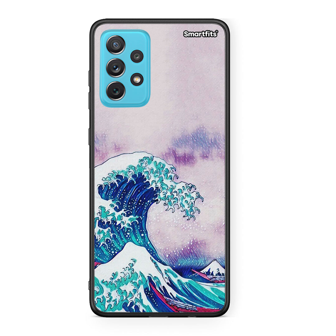 Samsung A72 Blue Waves θήκη από τη Smartfits με σχέδιο στο πίσω μέρος και μαύρο περίβλημα | Smartphone case with colorful back and black bezels by Smartfits