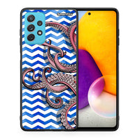 Thumbnail for Θήκη Samsung A72 Chevron Devilfish από τη Smartfits με σχέδιο στο πίσω μέρος και μαύρο περίβλημα | Samsung A72 Chevron Devilfish case with colorful back and black bezels