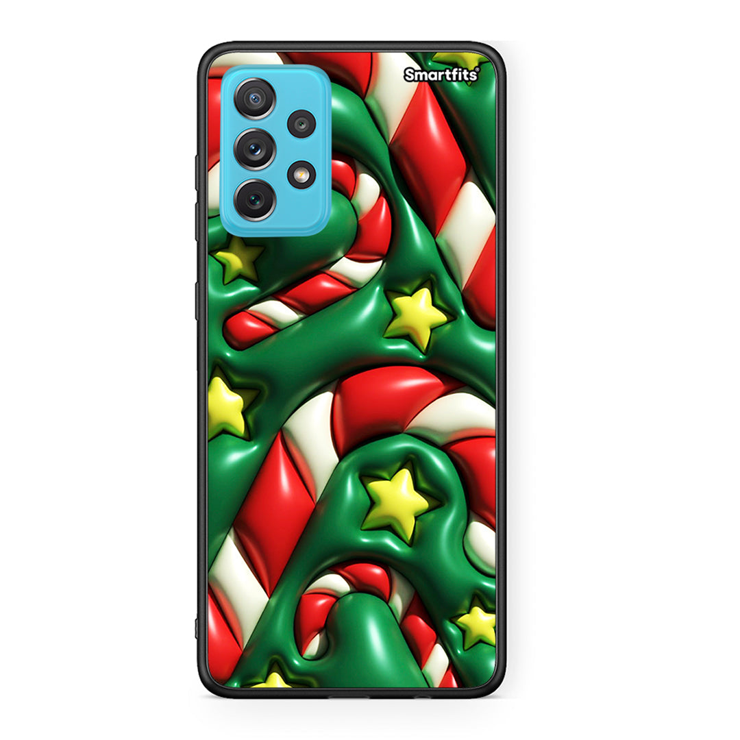Samsung A72 Christmas Bubbles θήκη από τη Smartfits με σχέδιο στο πίσω μέρος και μαύρο περίβλημα | Smartphone case with colorful back and black bezels by Smartfits