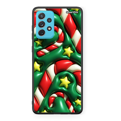 Samsung A72 Christmas Bubbles θήκη από τη Smartfits με σχέδιο στο πίσω μέρος και μαύρο περίβλημα | Smartphone case with colorful back and black bezels by Smartfits