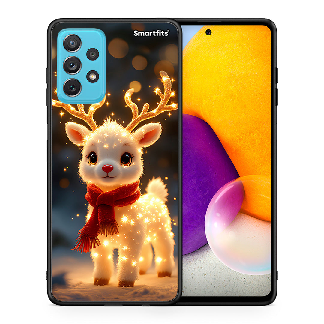 Θήκη Samsung A72 Christmas Cutie από τη Smartfits με σχέδιο στο πίσω μέρος και μαύρο περίβλημα | Samsung A72 Christmas Cutie case with colorful back and black bezels