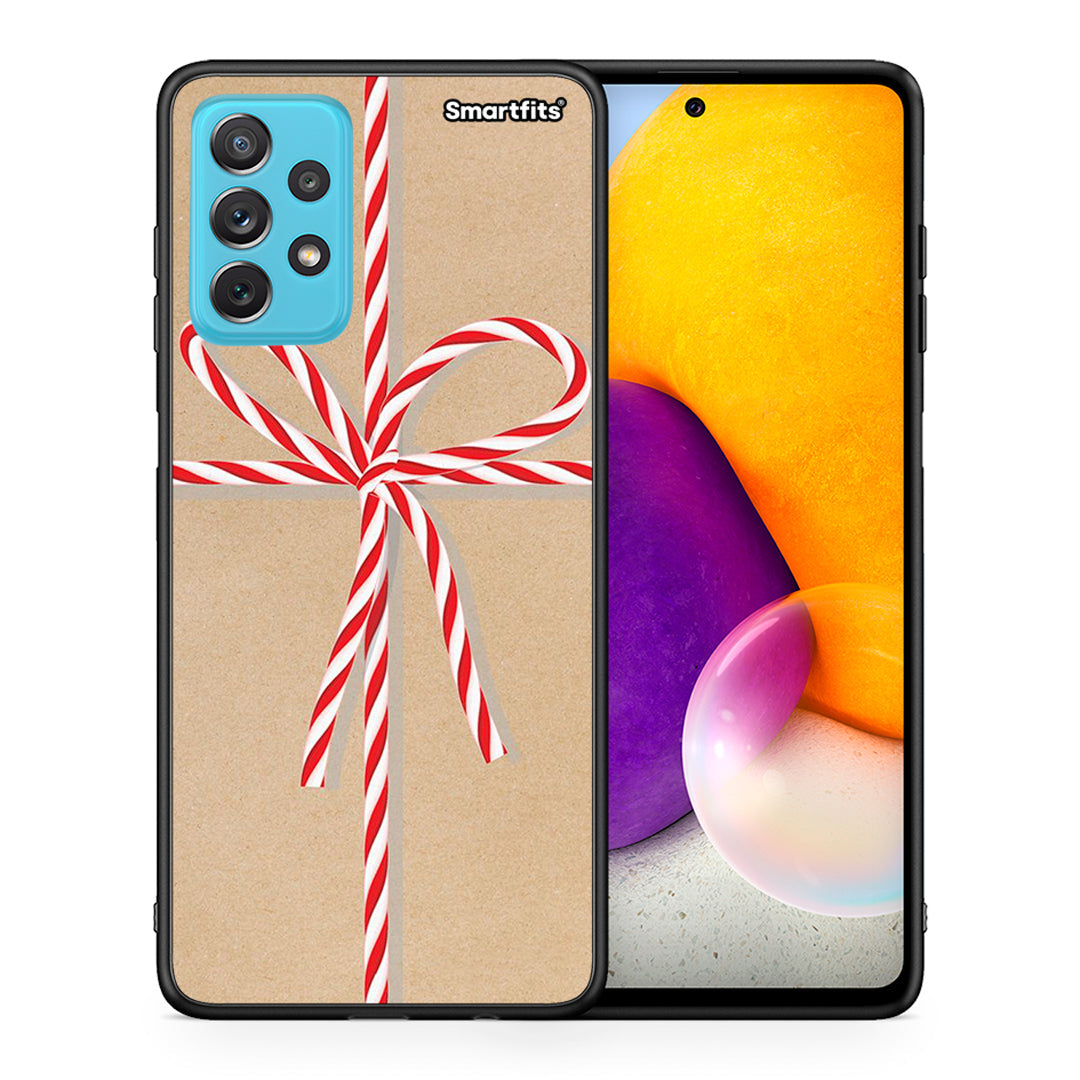 Θήκη Samsung A72 Christmas Gift από τη Smartfits με σχέδιο στο πίσω μέρος και μαύρο περίβλημα | Samsung A72 Christmas Gift case with colorful back and black bezels