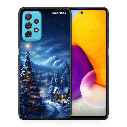 Θήκη Samsung A72 Christmas Scenery από τη Smartfits με σχέδιο στο πίσω μέρος και μαύρο περίβλημα | Samsung A72 Christmas Scenery case with colorful back and black bezels