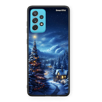 Samsung A72 Christmas Scenery θήκη από τη Smartfits με σχέδιο στο πίσω μέρος και μαύρο περίβλημα | Smartphone case with colorful back and black bezels by Smartfits