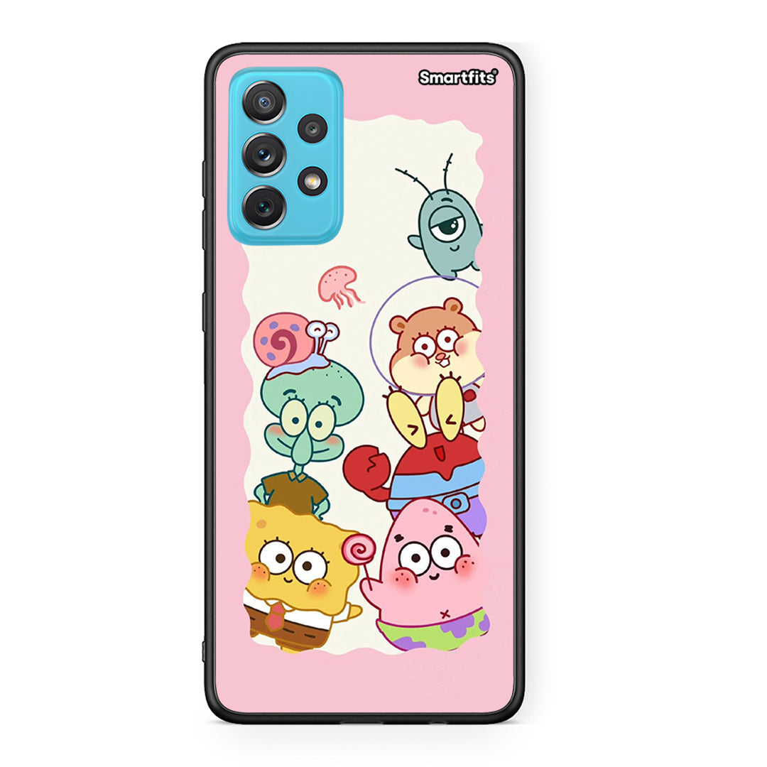 Samsung A72 Cute Companion θήκη από τη Smartfits με σχέδιο στο πίσω μέρος και μαύρο περίβλημα | Smartphone case with colorful back and black bezels by Smartfits