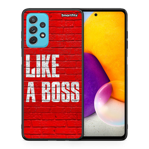 Θήκη Samsung A72 Like A Boss από τη Smartfits με σχέδιο στο πίσω μέρος και μαύρο περίβλημα | Samsung A72 Like A Boss case with colorful back and black bezels