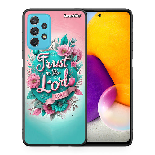 Θήκη Samsung A72 Lord Trust από τη Smartfits με σχέδιο στο πίσω μέρος και μαύρο περίβλημα | Samsung A72 Lord Trust case with colorful back and black bezels