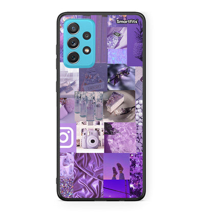 Samsung A72 Purple Aesthetic Collage θήκη από τη Smartfits με σχέδιο στο πίσω μέρος και μαύρο περίβλημα | Smartphone case with colorful back and black bezels by Smartfits