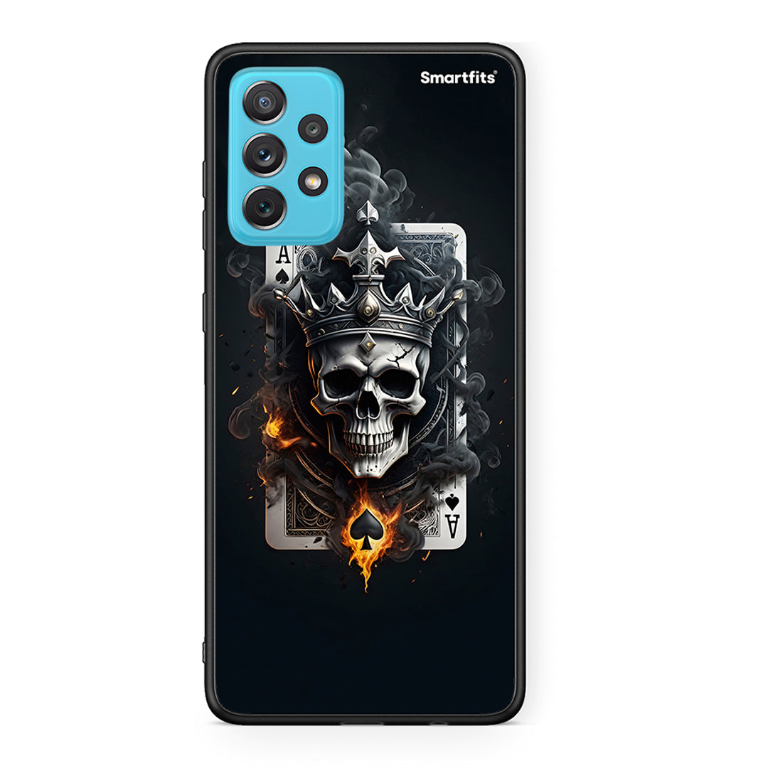 Samsung A72 Skull King Ace θήκη από τη Smartfits με σχέδιο στο πίσω μέρος και μαύρο περίβλημα | Smartphone case with colorful back and black bezels by Smartfits