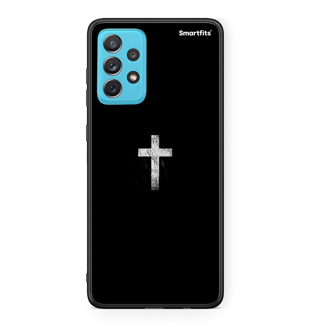 Samsung A72 White Cross θήκη από τη Smartfits με σχέδιο στο πίσω μέρος και μαύρο περίβλημα | Smartphone case with colorful back and black bezels by Smartfits