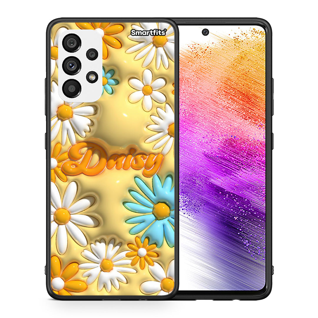 Θήκη Samsung A73 5G Bubble Daisies από τη Smartfits με σχέδιο στο πίσω μέρος και μαύρο περίβλημα | Samsung A73 5G Bubble Daisies case with colorful back and black bezels