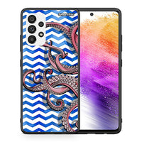 Thumbnail for Θήκη Samsung A73 5G Chevron Devilfish από τη Smartfits με σχέδιο στο πίσω μέρος και μαύρο περίβλημα | Samsung A73 5G Chevron Devilfish case with colorful back and black bezels