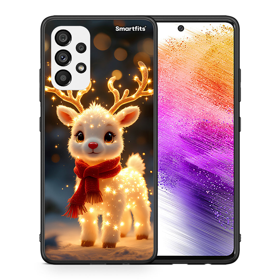 Θήκη Samsung A73 5G Christmas Cutie από τη Smartfits με σχέδιο στο πίσω μέρος και μαύρο περίβλημα | Samsung A73 5G Christmas Cutie case with colorful back and black bezels