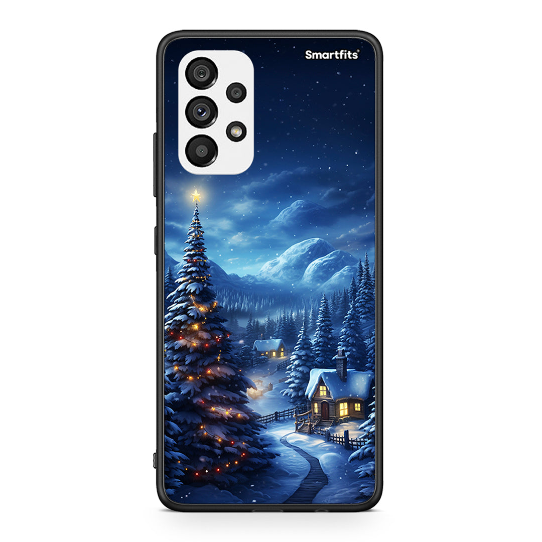 Samsung A73 5G Christmas Scenery θήκη από τη Smartfits με σχέδιο στο πίσω μέρος και μαύρο περίβλημα | Smartphone case with colorful back and black bezels by Smartfits